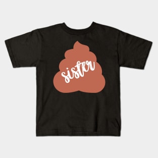 Sister Poop Family Emoji Sticker Kids T-Shirt